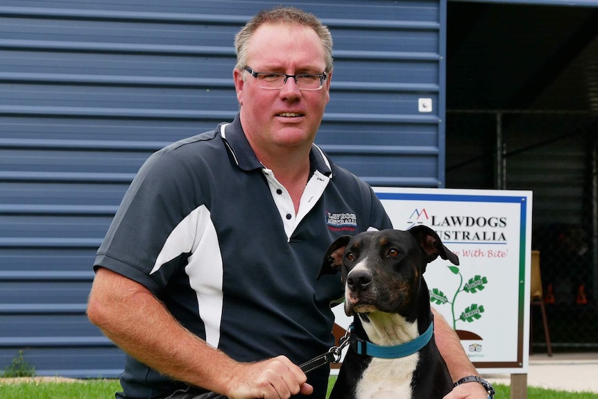 Dog trainer Matt Hibberd and his truffle-hunting dog Conan.