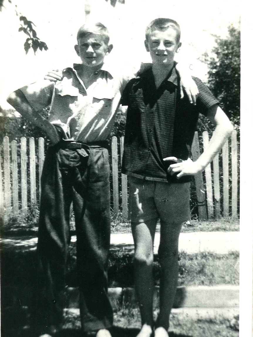 Jim Fletcher (left) and Peter Allen (right) both aged 14 in 1958.