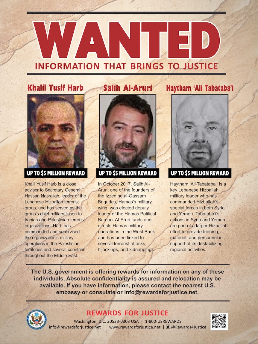 A wanted posted featuring three men 