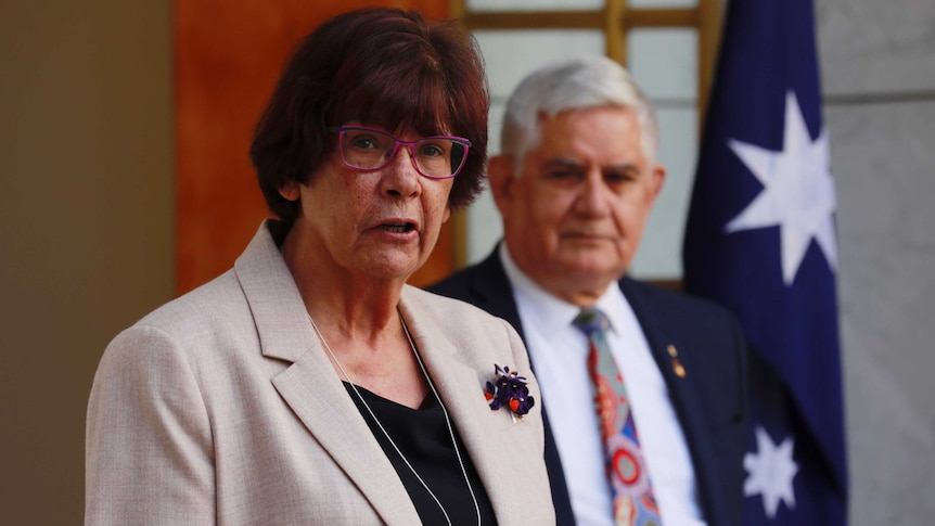 Pat Turner stands in the foreground with Ken Wyatt behind her.