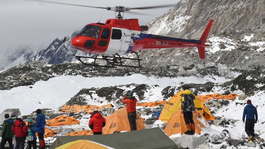 Rescue operation at Mount Everest base camp