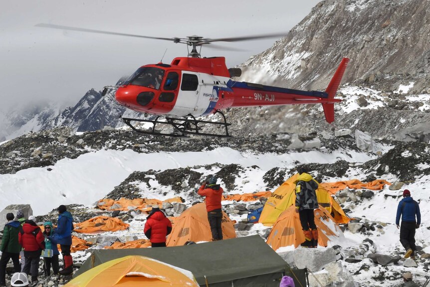 Rescue operation at Mount Everest base camp