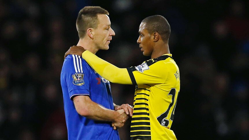 John Terry shakes hands with Ighalo