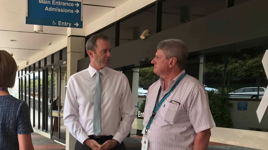 Tasmanian Health Minister Michael Ferguson outside Launceston General Hospital