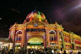 Flinders Street Station during the White Night festival in 2014.