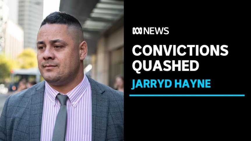 Convictions Quashed, Jarryd Hayne: A man in a grey suit and tie looks off camera on the street.