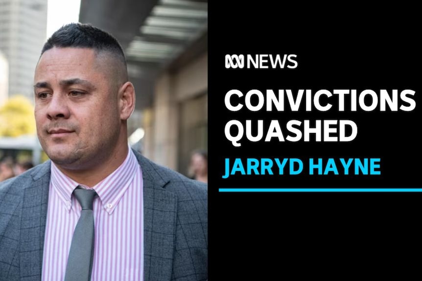 Convictions Quashed, Jarryd Hayne: A man in a grey suit and tie looks off camera on the street.