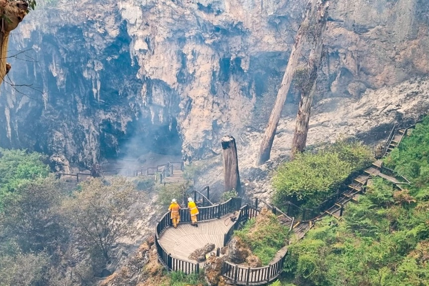 Firefighters at the scene of a bushfire in the Leeuwin Naturaliste National Park