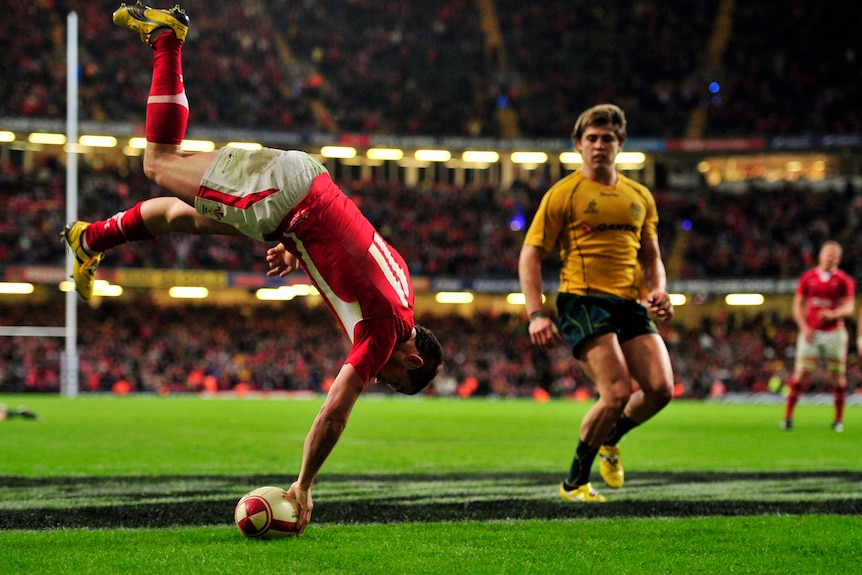 Saying goodbye ... Shane Williams went out with a bang with a try for the cameras in the dying minutes.