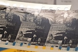 a roll of film being developed