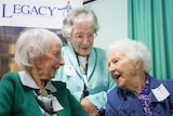 Doreen Hodgman (left), Dot Shields, and Effie Matthews (right) all celebrate their 100th birthday this year.