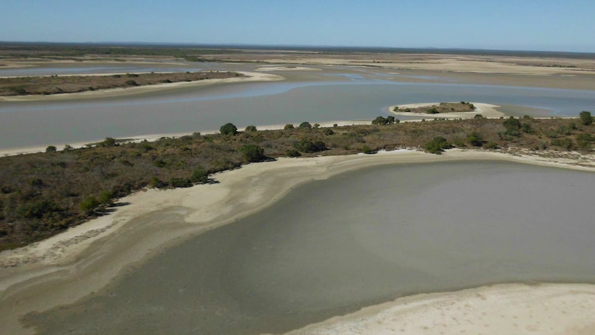 An aerial photograph shows