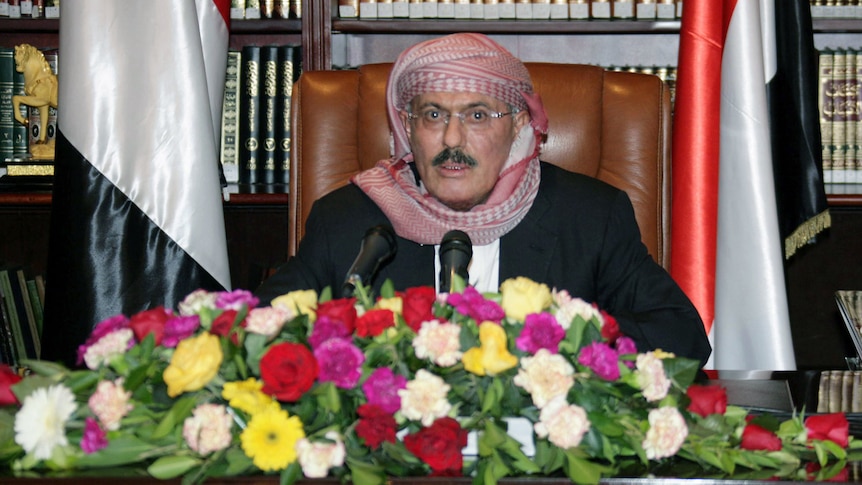 Yemen president Saleh gives address on TV