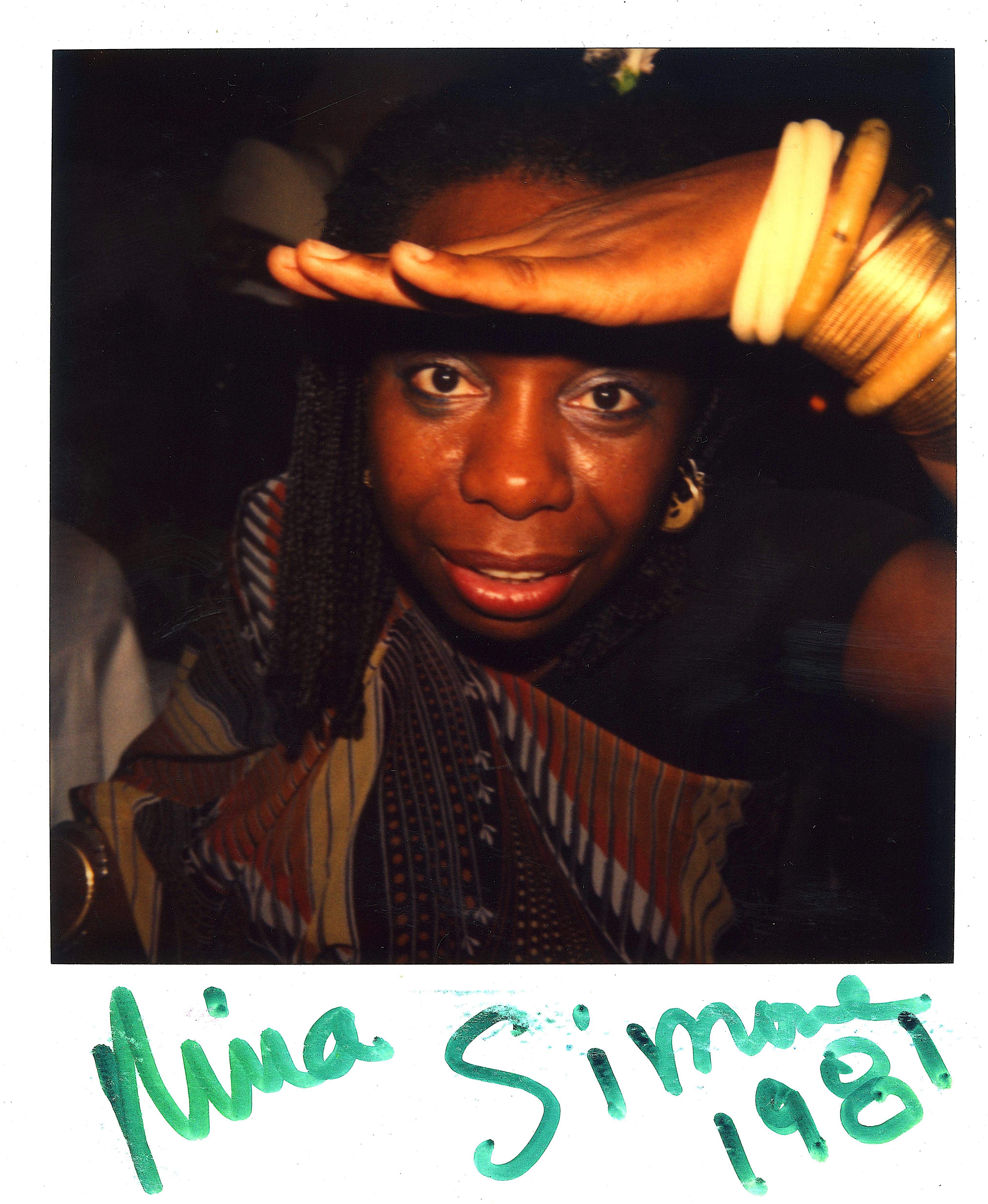 Signed polaroid of singer, songwriter and civil rights activist Nina Simone in London in 1981. 