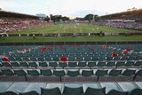 Empty seats at the Wanderers-Roar clash at Parramatta Stadium