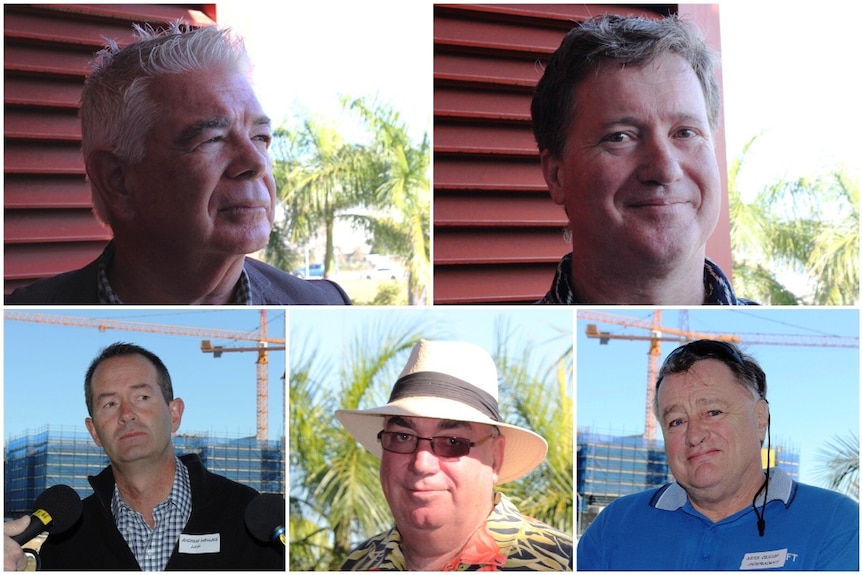 headshots of five Fisher candidates, all men in photo