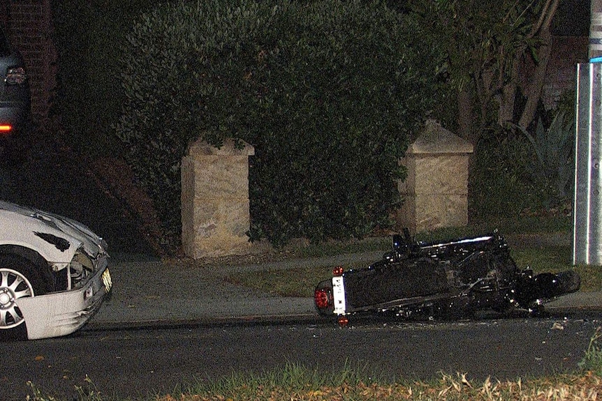 The rider was allegedly speeding when he crashed into a car in Carine during a police pursuit