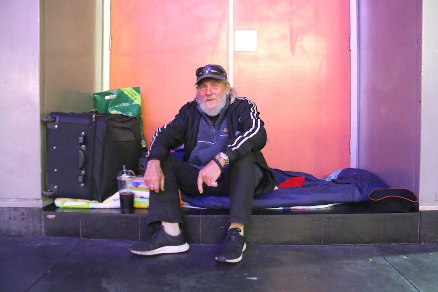 A homeless person in Adelaide.