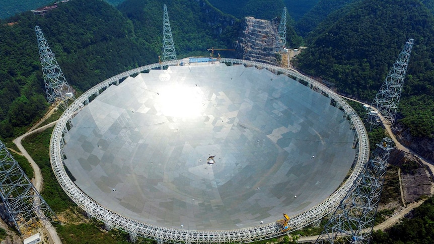 A bird's eye view of a giant telescope.