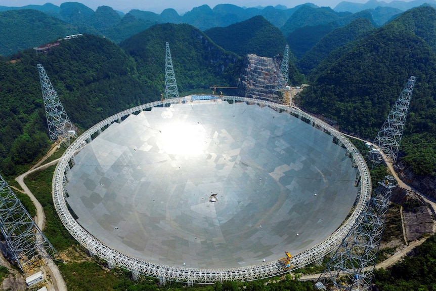 A bird's eye view of a giant telescope.