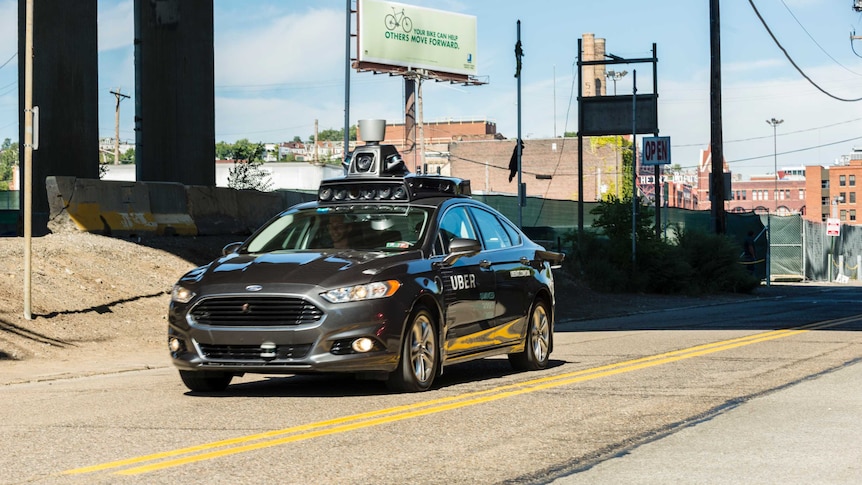 A pilot model of an Uber self-driving car