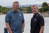 Astronauts Jean-Jacques Favier and Bob Thirsk at Mawson Lakes in Adelaide.
