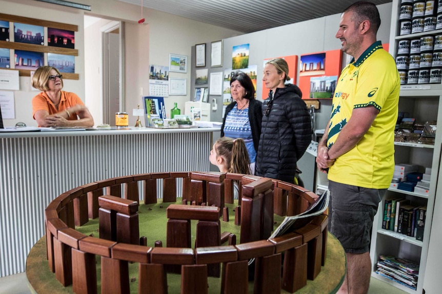 A gift shop at a Stonehenge replica.