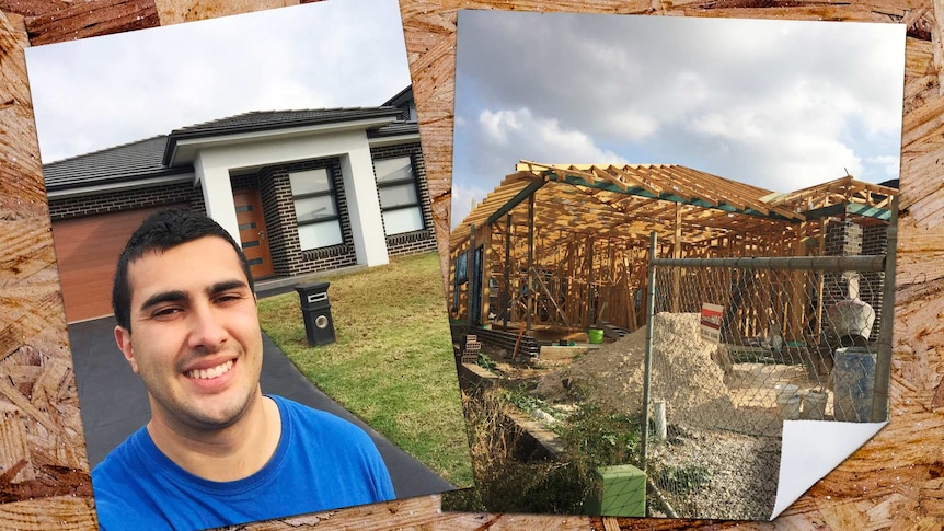 A man stands outside of his new home having overseen the build and budgeting to buy it