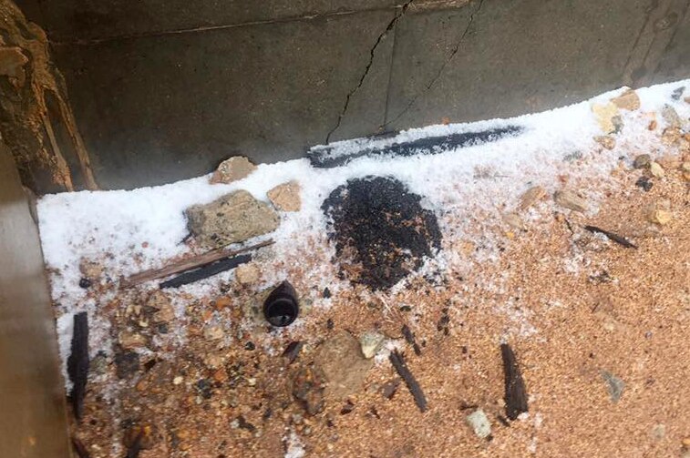 Hail against a wall in Merredin