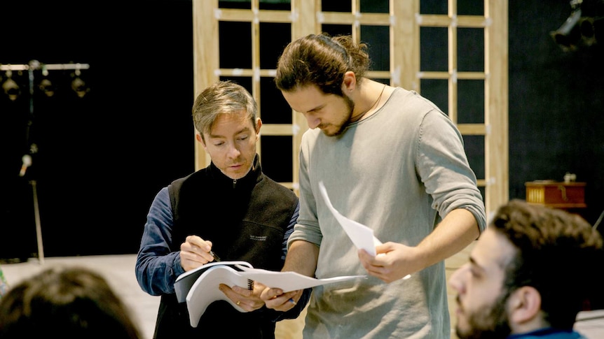 Theatre director Geordie Brookman and actor Philippos Ziakas.