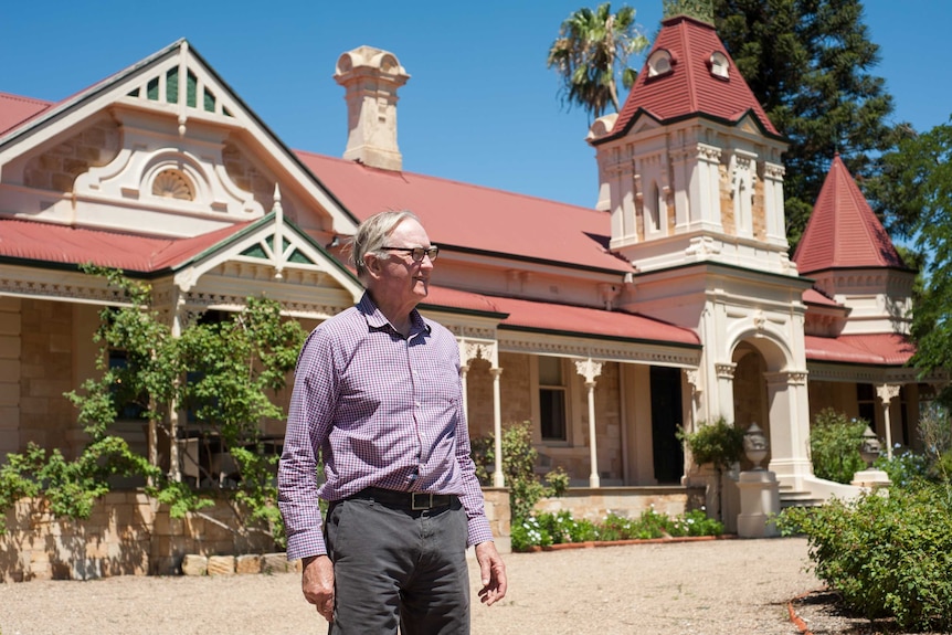 Malcolm Booth outside the Mid North homestead built in 1901