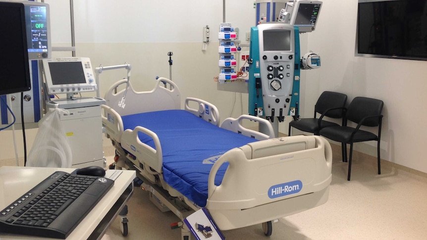 Room in the new ICU unit at Geelong Hospital