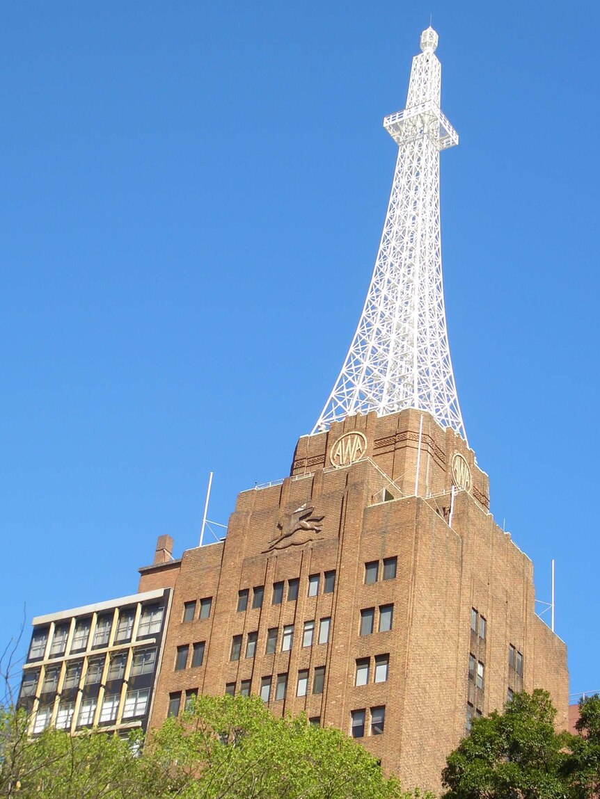 The Amalgamated Wireless Australia tower in Sydney's CBD.
