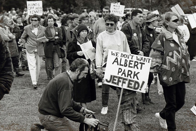 Save Albert Park's first major rally in 1994 attracted thousands of people.
