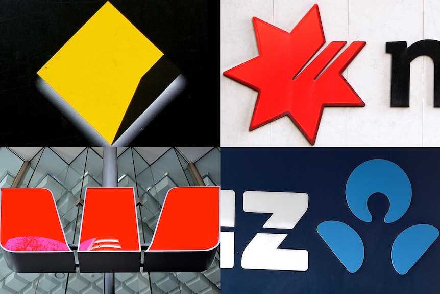 Logos from the four big banks in Australia.