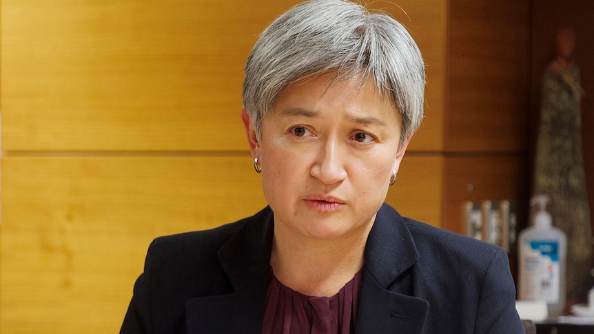 Close-up of Foreign Minister Penny Wong