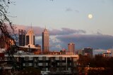 Super moon over Perth skyline