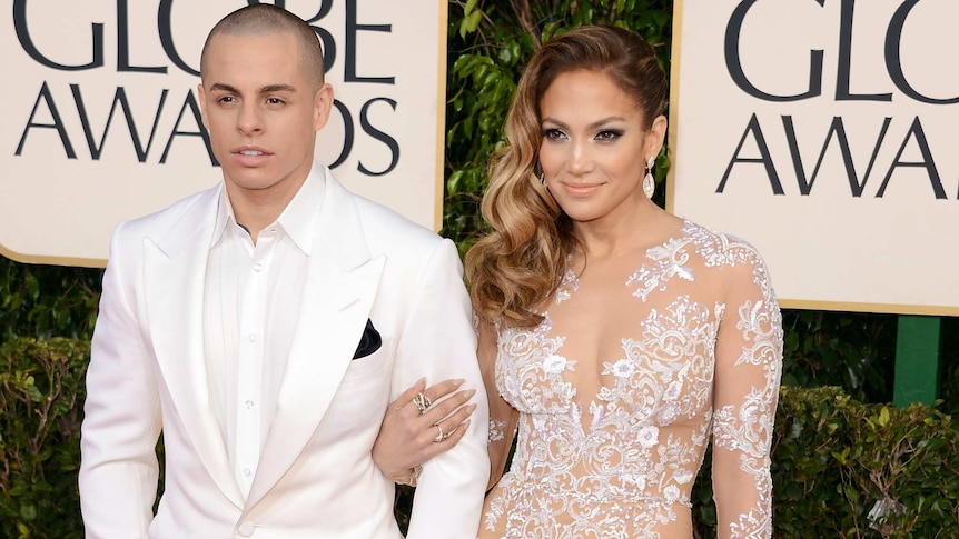 Jennifer Lopez and Casper Smart at the Golden Globes.