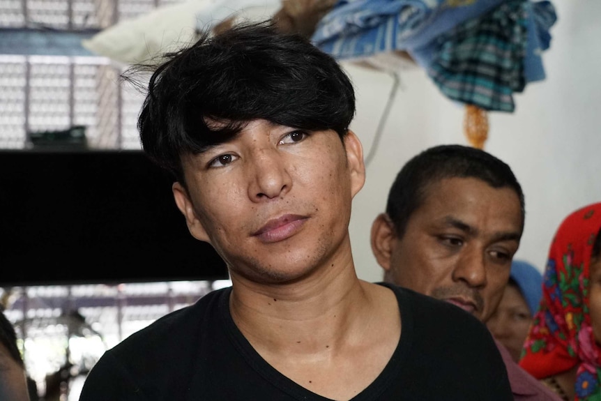 Wahidullah Akramy with other asylum seekers at the Jakarta Immigration Detention Centre.