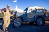 Alan Carpenter with his British Commonwealth Occupational Force Jeep