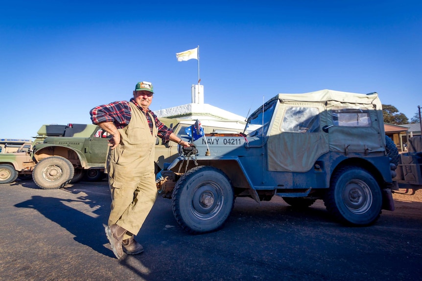Alan Carpenter with his British Commonwealth Occupational Force Jeep