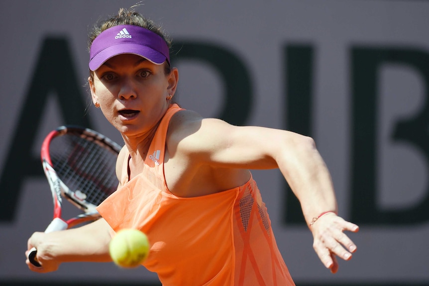 Simona Halep in action at the French Open