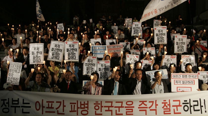 Candlelight vigil for kidnapped South Koreans