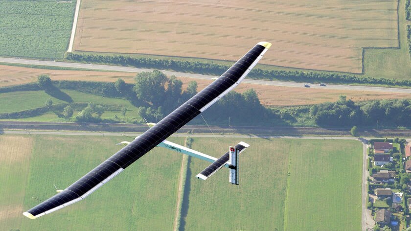 Solar Impulse's chief executive officer and pilot fly in the solar-powered HB-SIA prototype airplane