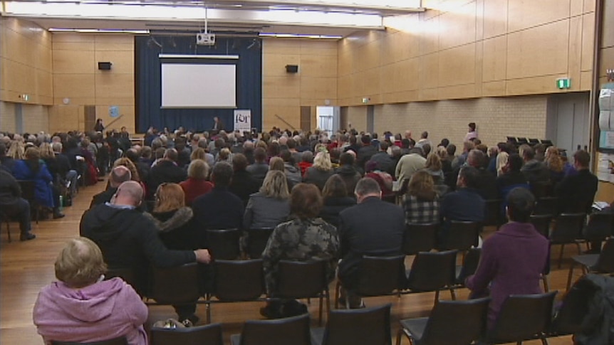 Residents affected by Mr Fluffy meet with Chief Minister Katy Gallagher on 6 July.