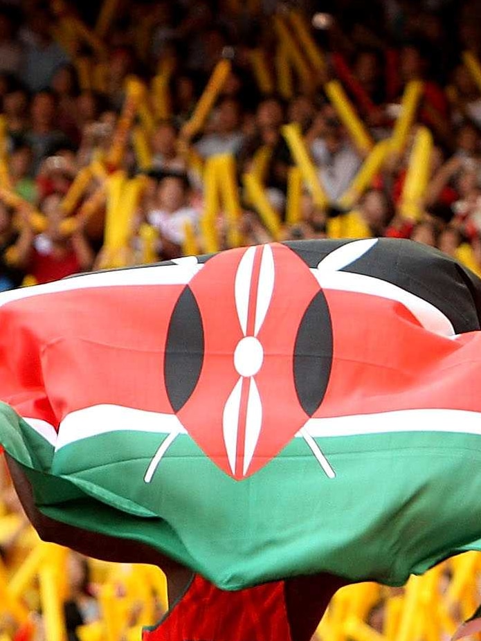 Kenyan athlete flies flag