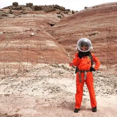 Dr Alicia Tucker at the simulated Mars habitat in Utah