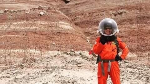 Dr Alicia Tucker at the simulated Mars habitat in Utah