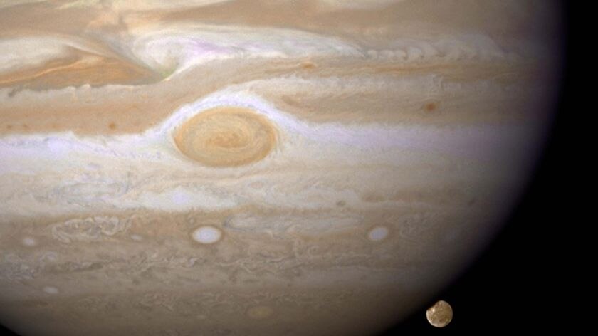 Ganymede sits behind Jupiter