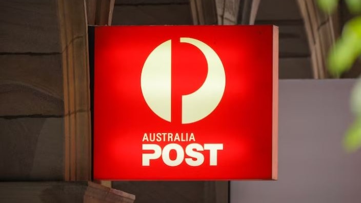 A red Australia Post electric sign